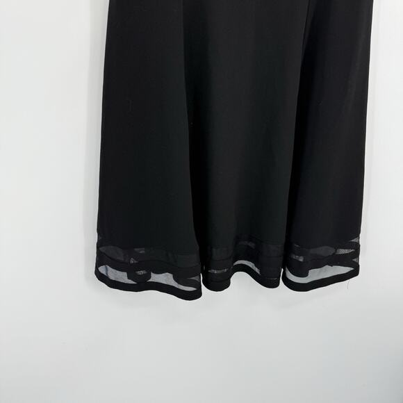 Calvin Klein Black Fit Flare Dress Sleeveless Mesh Hem Size 10 Business Party - Picture 4 of 13